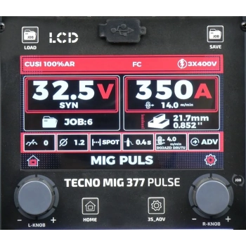 IDEAL TECNO MIG 377PT PULSE LCD Black Series 4x4